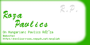 roza pavlics business card